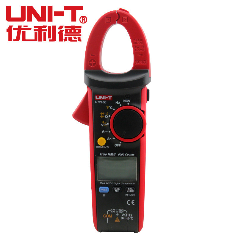 UNI-T/优利德UT216C钳型表600A自动量程真有效值万用