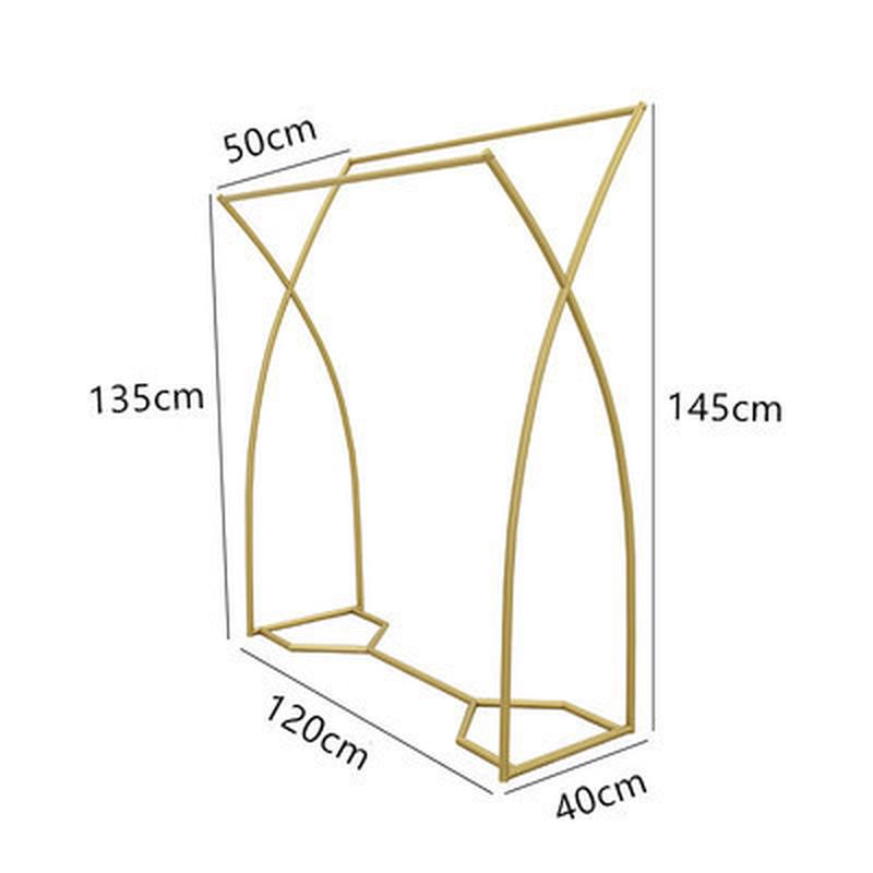 简约中岛架落地式服装店服装店展示架双排架中间货架双杠侧挂衣架