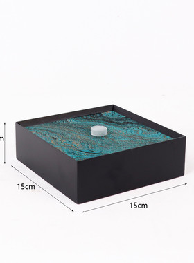 新中式提盒样板房间装饰品客厅茶几摆件软装办公桌金属实木收纳盒