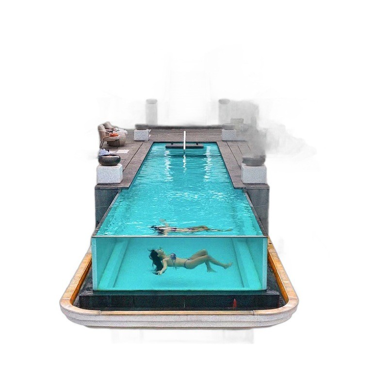 高透明亚克力无框尺寸超大型无边际游泳池透明大型泳池玻璃游泳馆