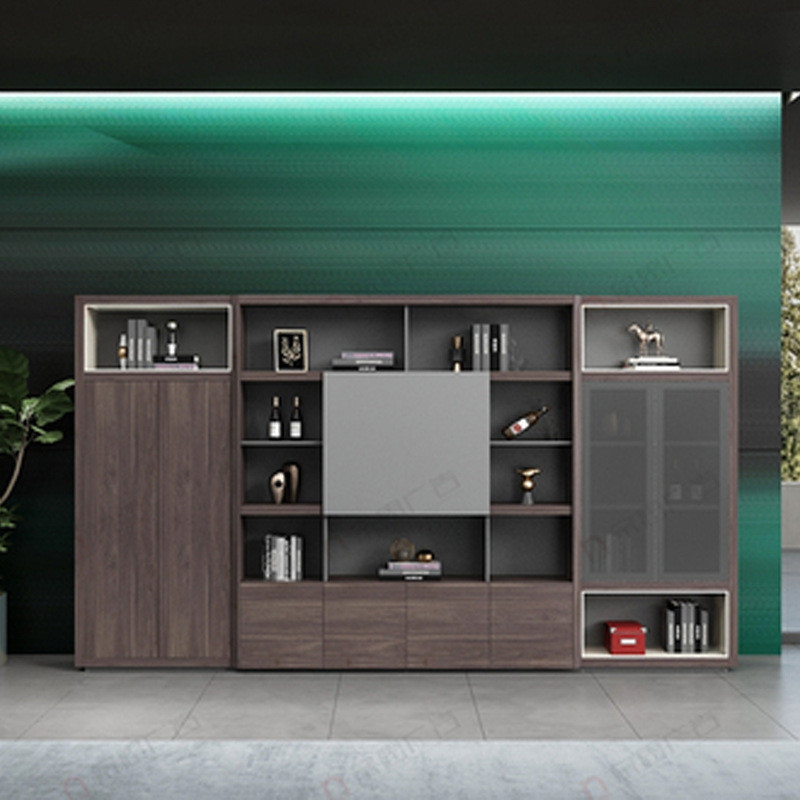 简约现代老板桌背景柜组合总总裁办公桌办公室新中式大班台董事长