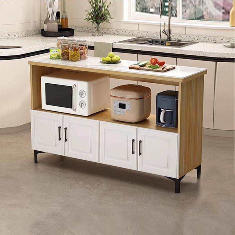 厨房岩板切菜桌操作台落地家用多层置物架微波炉烤箱储物柜双层桌,厨房/烹饪用具,厨房置物架/置物柜/角架,淘宝优惠券,粉丝福利购,淘宝优惠卷