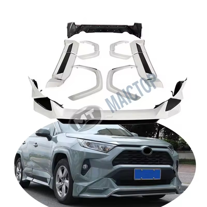 适用于2019年RAV4改装套件包围前脸保险杠侧裙前脸前包围套件