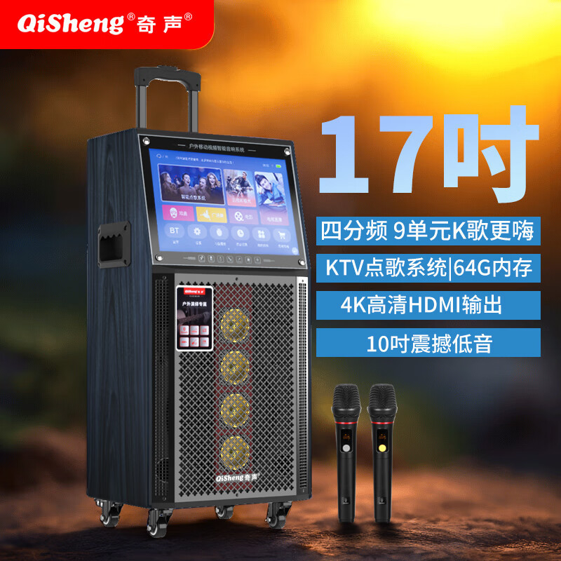 奇声（QiSheng）家庭KTV套装客厅带显示屏卡拉ok视频点歌一体机广