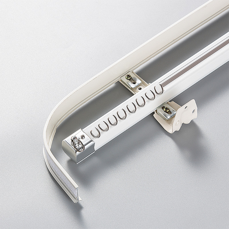 幔轨窗帘帘头配件铝合金加厚单双轨道轨道静音顶装侧装三层耐用