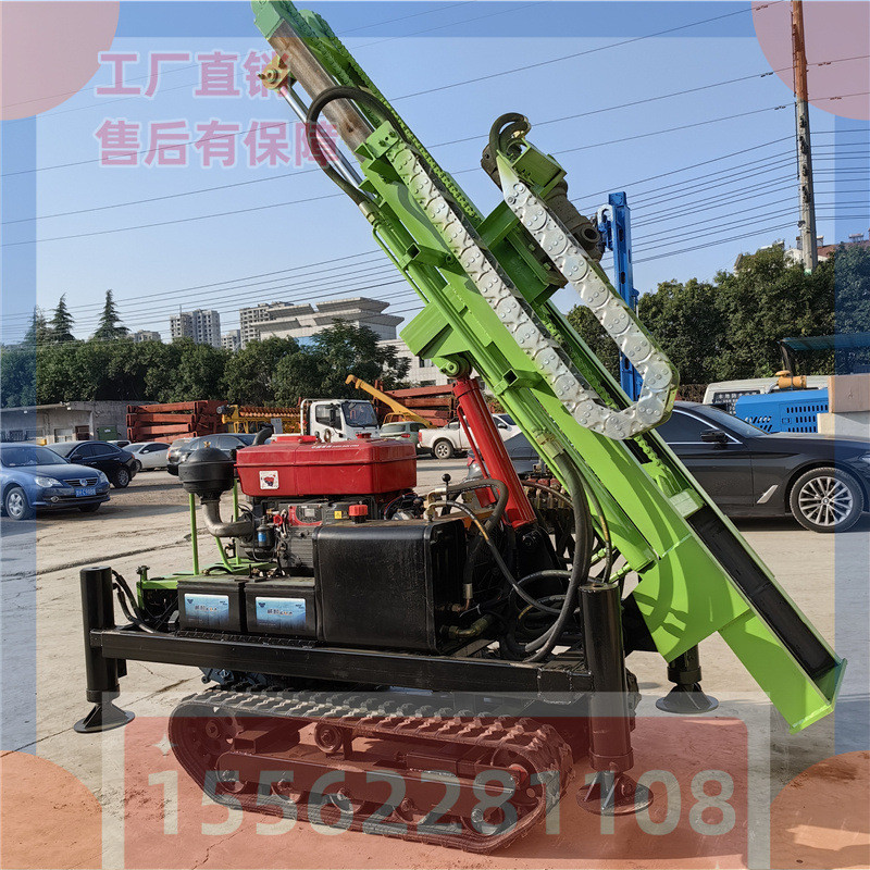 热销拧螺旋地钉桩履带钻机橡胶带光伏支架安装打桩机水两用钻井百