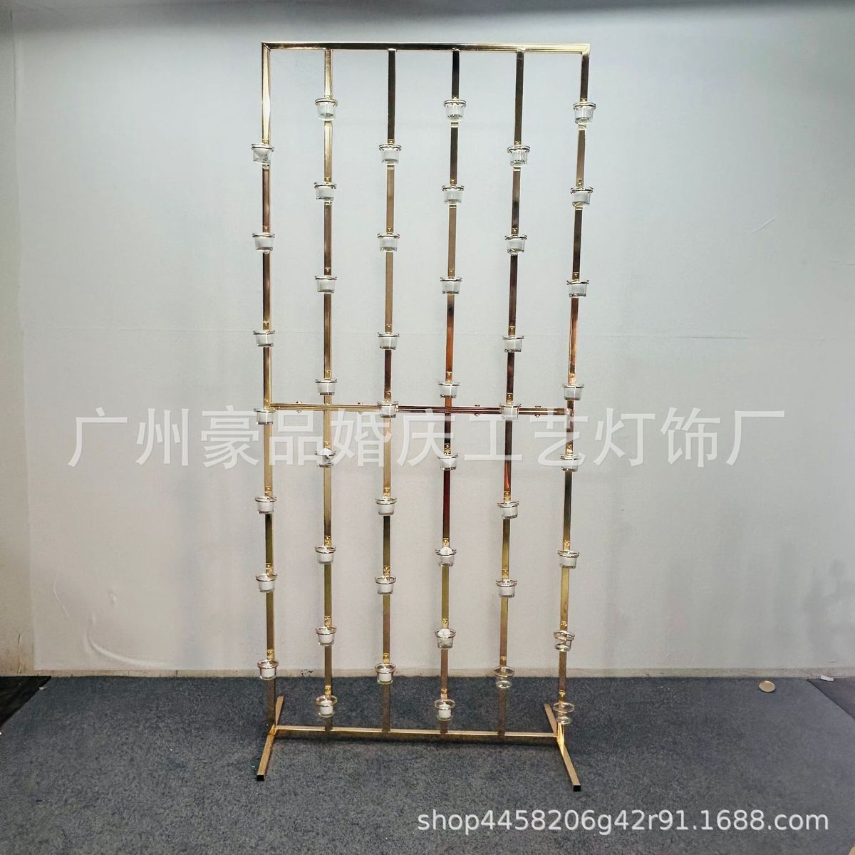 热销婚庆道具铁艺t台烛台屏风烛台架花器婚礼电镀路引摆件