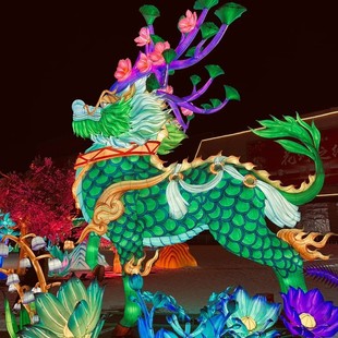 大型元宵节花灯展会灯笼山海经造型自贡景区亮化工程灯组秦淮灯彩