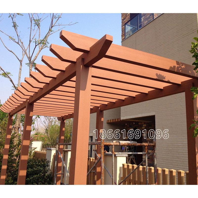 热销承载式双臂塑木廊架木塑葡萄架花架材料配200*200立柱