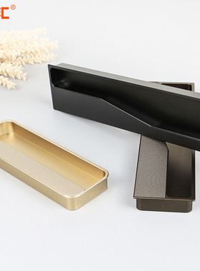 约高档柜门暗拉手酷咖古铜金网格纹开槽粘贴衣柜抽屉推拉门把手