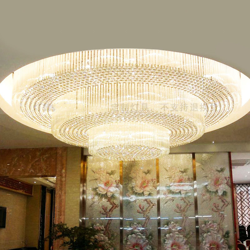 酒店吸顶水晶灯会所工程非标灯具售楼部吊灯大厅别墅大型大堂