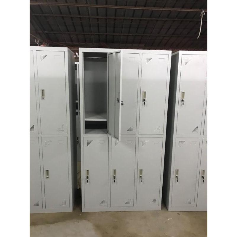 雅鑫工厂六门更衣柜储物柜带锁车间厂家学校宿舍铁皮柜文件柜工厂
