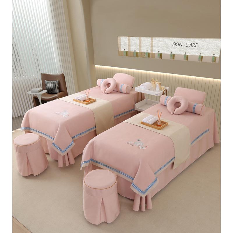 床单美容床罩四件套纯色简约美容院推拿理疗按摩床罩新款四季通用