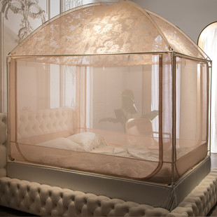 热销cb 三开坐床拉链全底三开门1.5m1.8m米床蚊帐防蚊加 2021新款