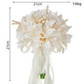 波西米亚风新娘花束大丽花婚礼捧拍照道具素色清雅花美式 乡村风