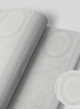 墙纸3d浮雕洛可可墙贴立体图案设计墙纸改造自粘壁纸房间卧室用品