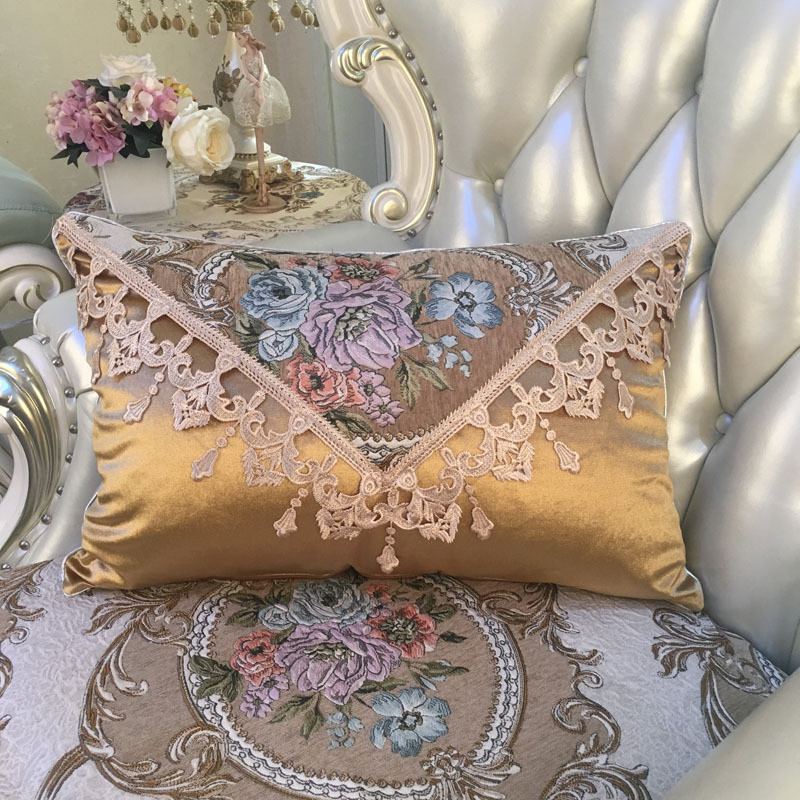 q683靠枕皇欧式沙发抱枕靠垫套奢华长方形凯客厅含芯大靠背可