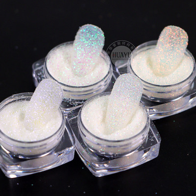 爆款毛呢粉美甲砂糖粉黑色星光水晶彩虹雪绒粉流沙滴胶金葱粉