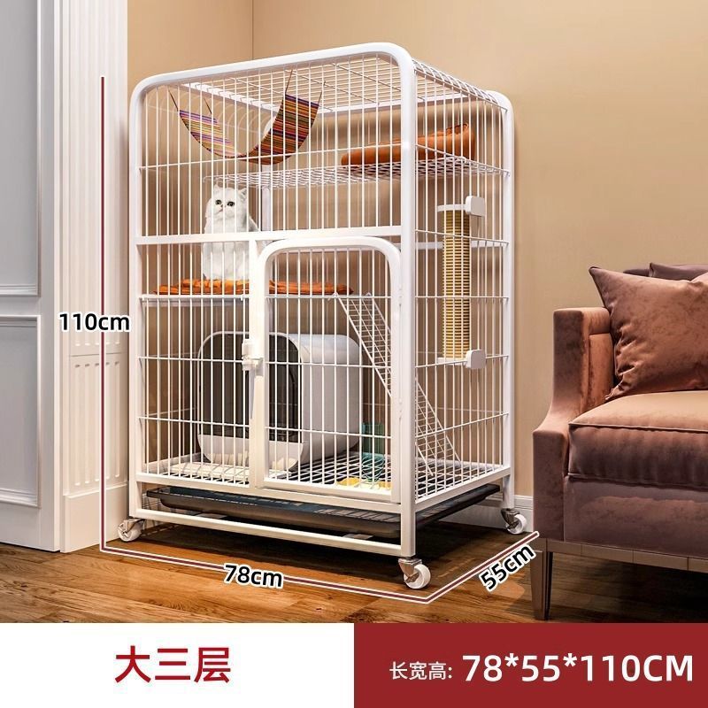 猫笼子家用室内带厕所一体猫舍猫别墅不占地空间大号两层大方猫笼
