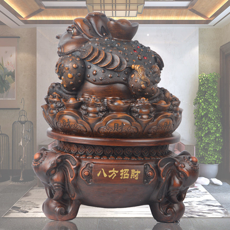 金蟾摆件 三足金蝉特大号蟾蜍工艺品摆件乔迁树脂家居装饰品