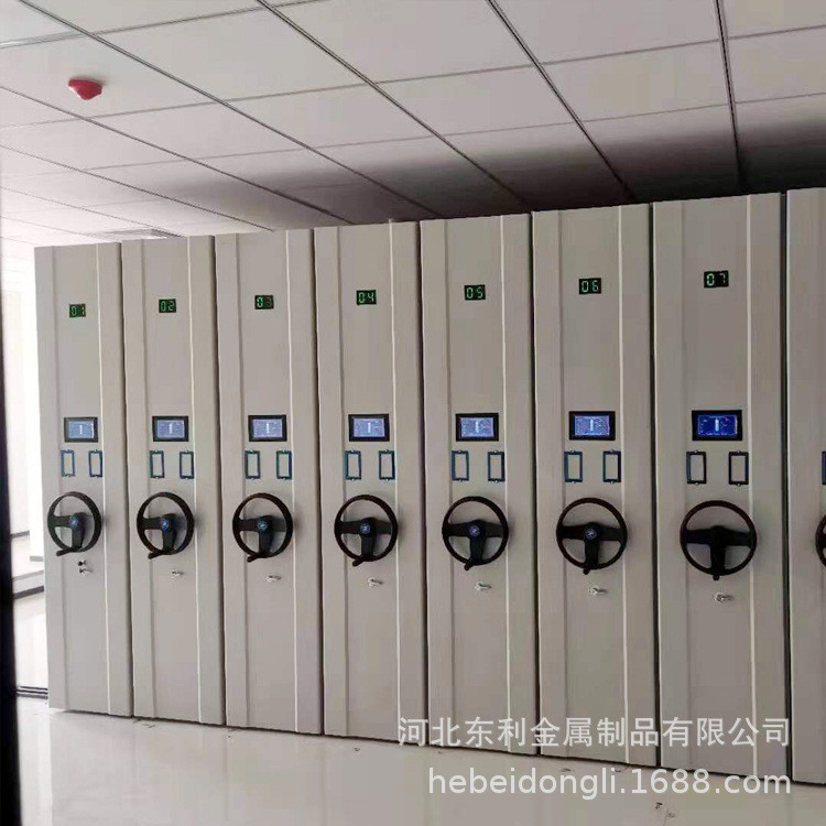 热销智能密集架密集柜一列五节轨道式智能档案柜电动双柱式钢制密