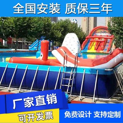 大型水上乐园充气闯关水上冲关设备 户外水上移动乐园竞技闯关