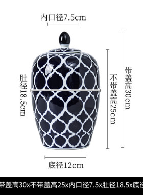 新中式高温陶瓷水培花瓶插花装饰摆件客厅桌面青花瓷复古花艺高端