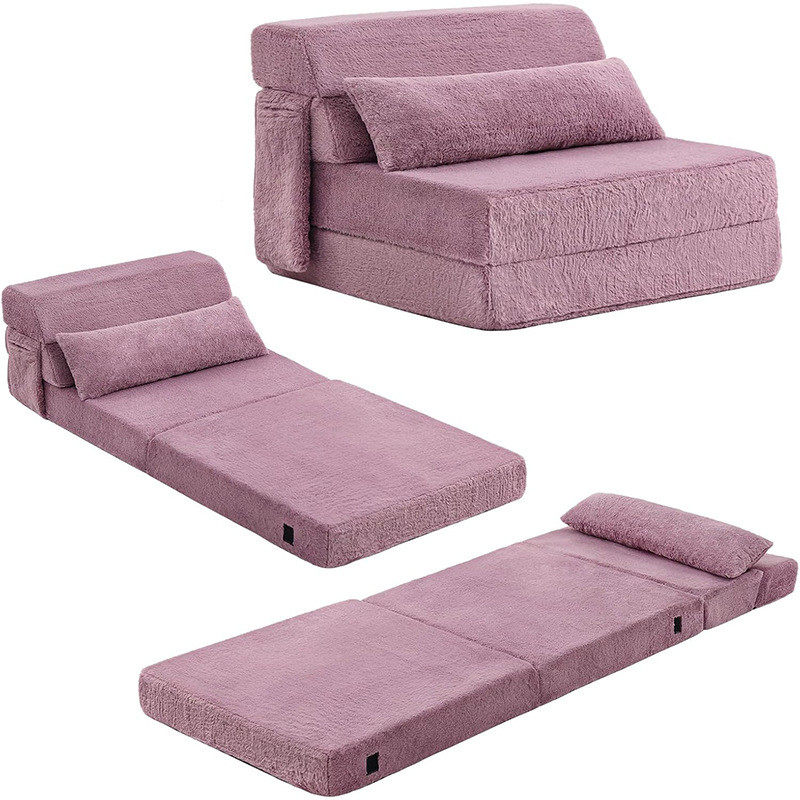 定制折叠沙发办公室高密度海绵榻榻米沙发床单人便携式床垫