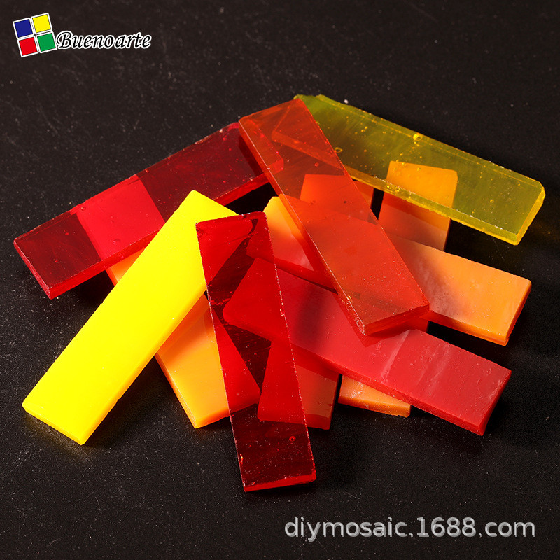 1x4学生长条型云母彩色玻璃片混色厘米成人手工马赛克diy烛台装饰