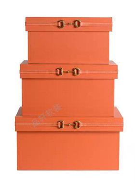 桌面收纳盒批发挂圈首饰盒木质厂家样板房软装摆件翻盖礼品包装盒