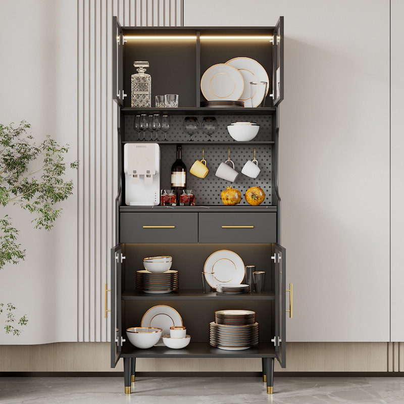 热销qd4d意现代简约轻奢实木餐边柜式小尺寸高柜家用客厅茶水柜多