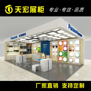 灯具店展示柜制作厂 高端具led灯烤漆展柜筒灯吸顶灯展架中岛设计
