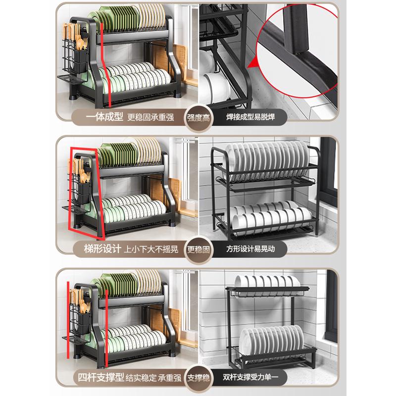 热销德国碗筷收纳盒碗碟碗盘收纳架沥水架家用多功能放碗架厨房架