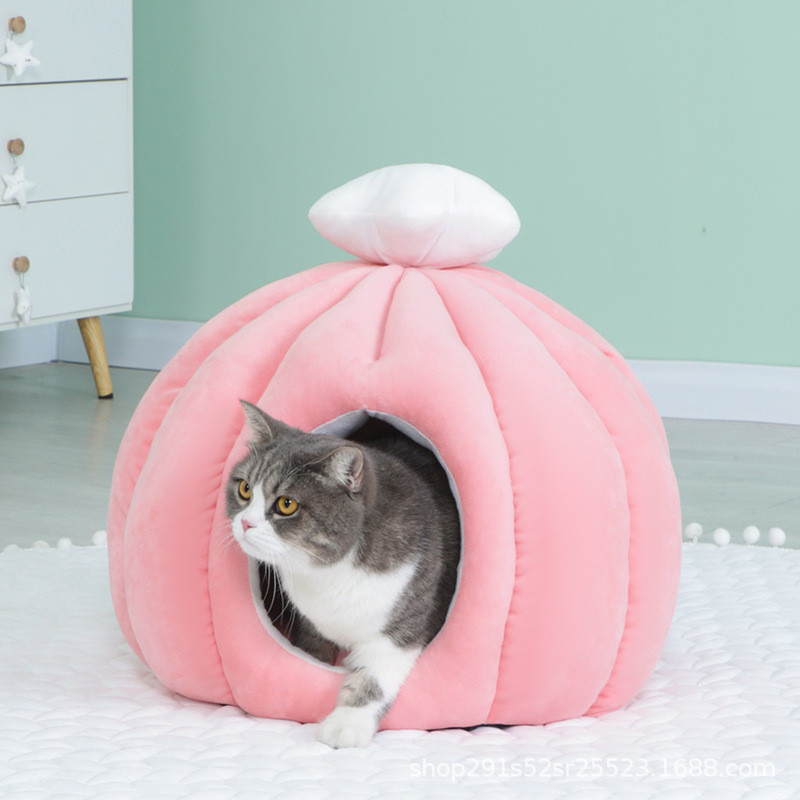 秋冬仙人球宠物窝猫窝中小型狗狗窝四季通用半封闭保暖宠物睡床