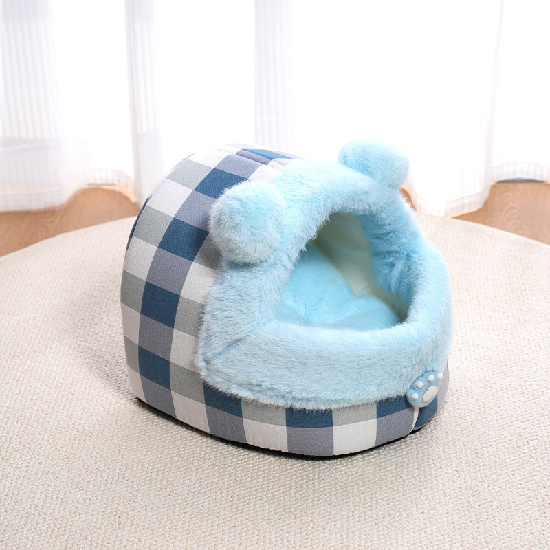 四季通用半闭式可爱猫窝网红 猫窝狗窝加厚清新冬季保暖 宠物用品