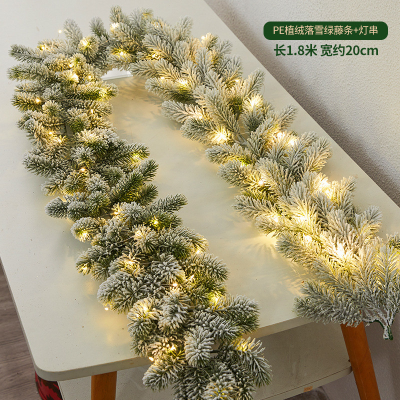 圣诞节装饰品加密落雪pe装饰藤条挂饰圣诞树橱窗门挂墙挂酒店家用