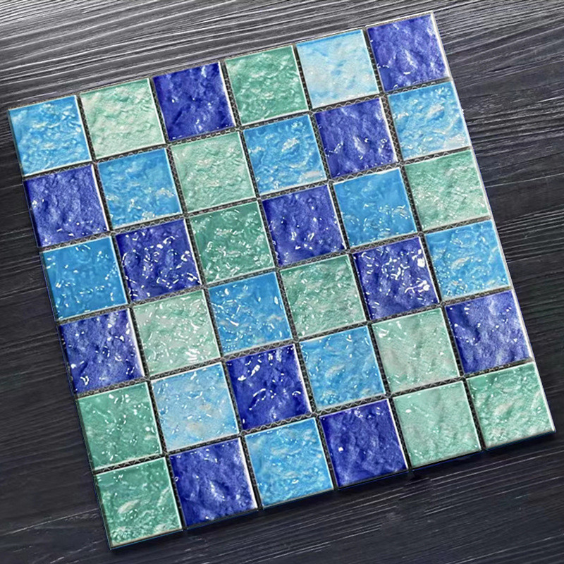 工程游泳池马赛克背景墙可做水池陶瓷三色瓷砖卫生间马赛克墙砖