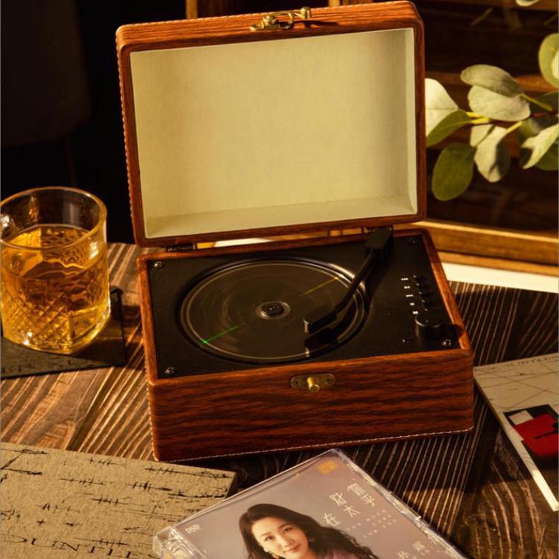 美德雅cd机复古木纹便携立体音效专辑播放器蓝牙音响一体cd唱片机