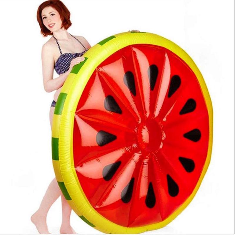 现货圆形切片西瓜浮排泳池飘浮休闲夏季水上床派对成人加厚泳圈