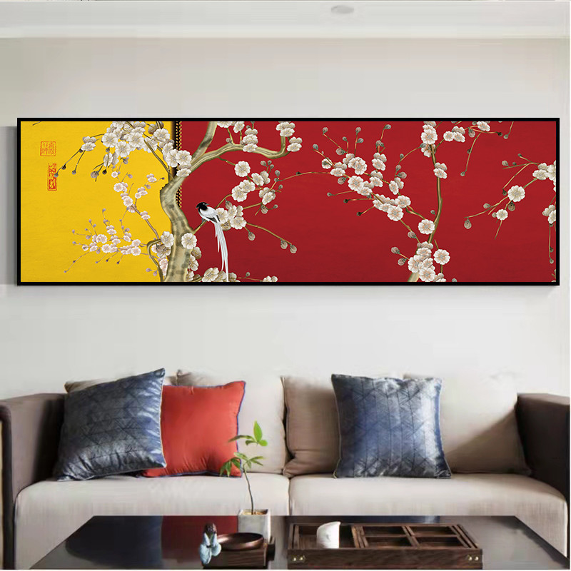 58n沙发客厅装饰中国风古典横幅挂画卧室床头新中式壁画餐厅书房