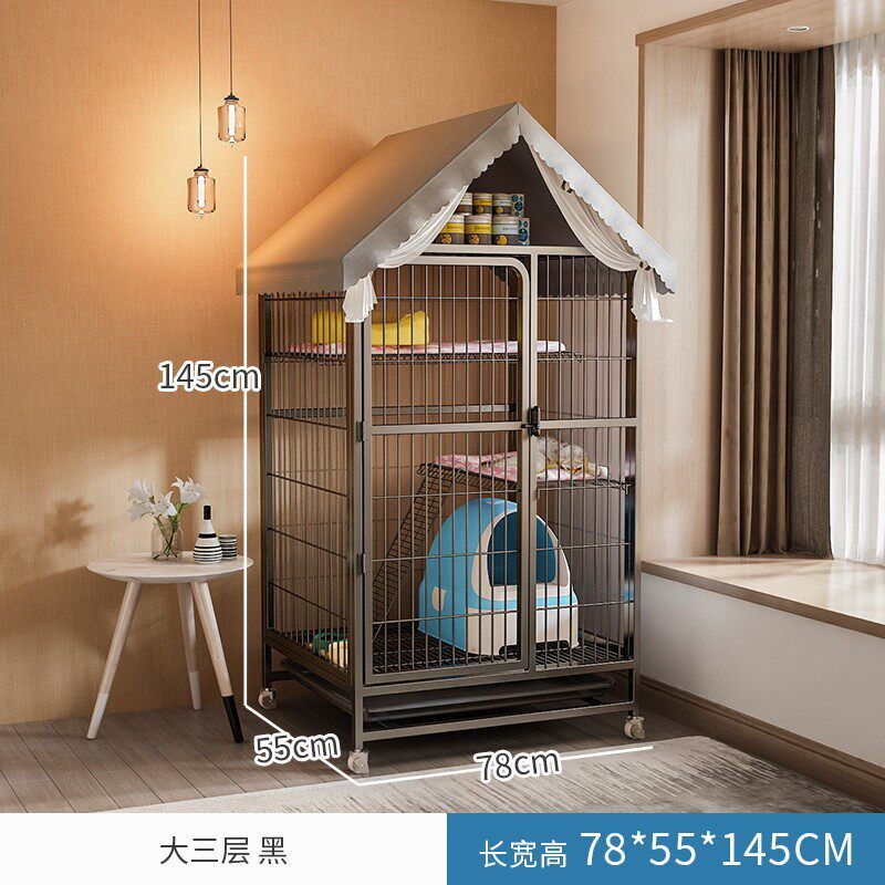 猫笼子家用两层猫咪用品猫舍猫屋猫砂一体别墅猫窝猫空笼室内城堡