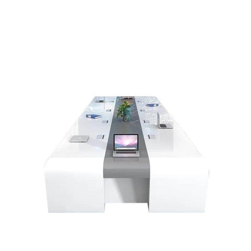 烤漆会议桌长桌简约现代办公室洽谈桌椅组合大型会议室长条办公桌