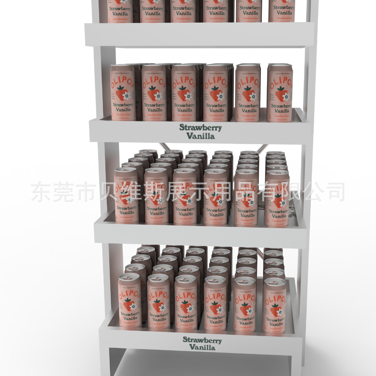 商超陈列架易拉罐汽水展览展示架可广告滚轮移动促销台多层展柜