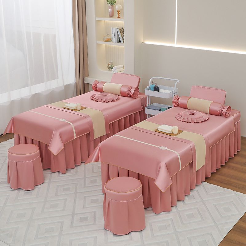 美容床罩四件套轻奢美容院美容床疗按摩理疗头专用床套四季通用