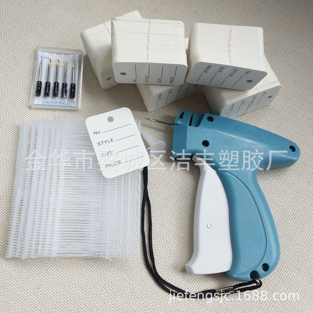 标签枪打标枪商标枪吊牌枪+6根黑色针+500张纸卡+2寸胶针5000根