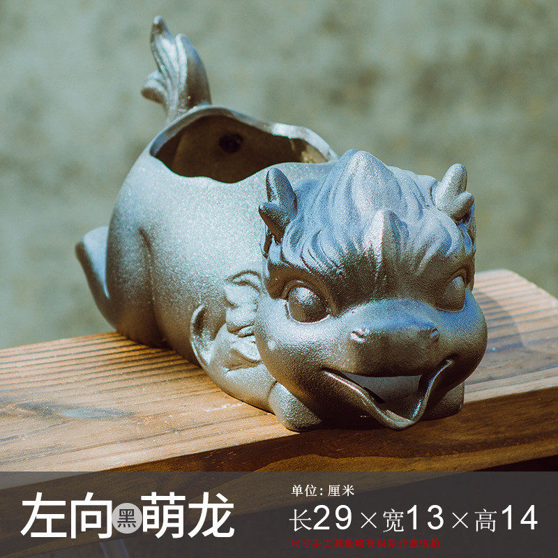 古法养鱼造景流水器鱼缸陶瓷微景观摆件过滤材料动物造型创意容器