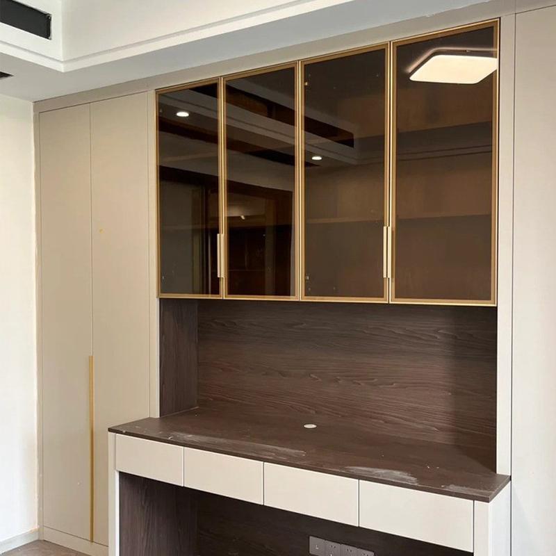 广东厂家铝合金酒柜衣柜玻璃门铝材轻奢20加厚型材玻璃门定制