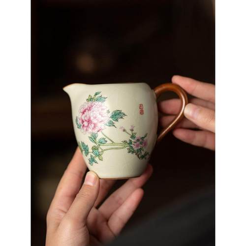 热销米黄汝窑纳杯公道杯家用匀茶茶道配件陶瓷公海大小号茶海分茶