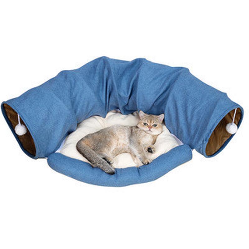 猫隧道猫窝款猫隧道猫通道满月半月可折叠四季可用可拆洗宠物窝