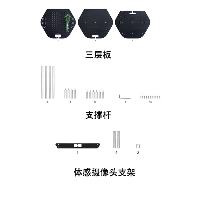 ROS机器人开源套件Turtlebot2/turtlebot4的3层支架(含税包邮)